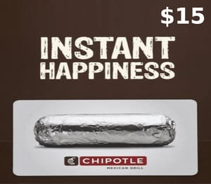 Chipotle $15 Gift Card US